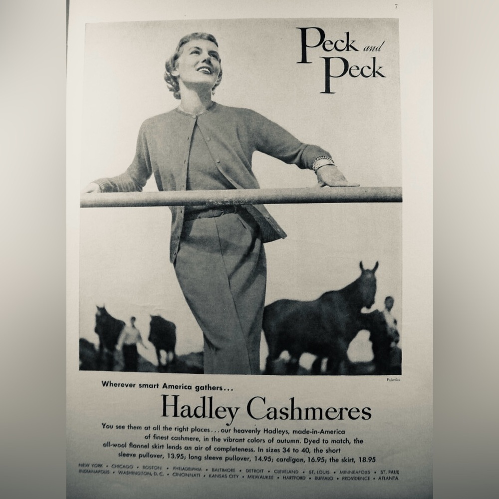 Vintage 1950s Hadley Peck & Peck 100% Cashmere Black Cardigan Madmen - S